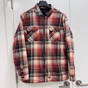 Burton men’s 80G thermolite Insulated Red and Black Plaid Shirt Jacket